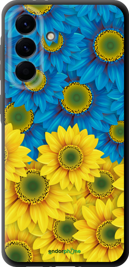 TPU чехол Жёлто-голубые цветы для Samsung Galaxy A56 - 1048b-3882 изображение 