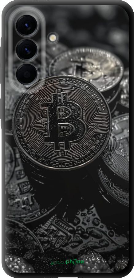 TPU чехол Black Bitcoin для Samsung Galaxy A56 - 6090b-3882 изображение 
