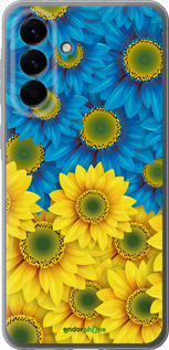 Силиконовый чехол Жёлто-голубые цветы для Samsung Galaxy A56 - 1048u-3882 изображение 