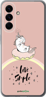Силіконовий чехол Єдиноріжка в пончику  для Samsung Galaxy A56 - 4282u-3882 изображение 