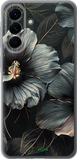 Силиконовый чехол Черные цветы для Samsung Galaxy A56 - 6031u-3882 изображение 