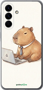 Силиконовый чехол Funny Capybara CEO Working для Samsung Galaxy A56 - 6777u-3882 изображение 