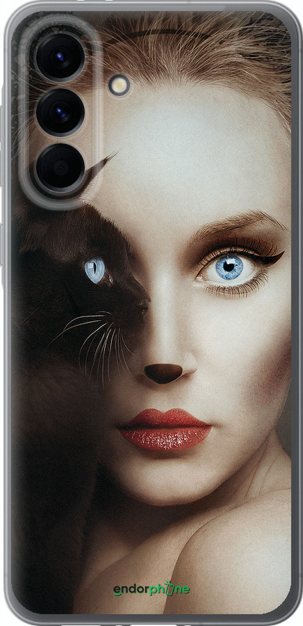 Силиконовый чехол Взгляд женщины и кошки для Samsung Galaxy A56 - 4041u-3882 изображение 