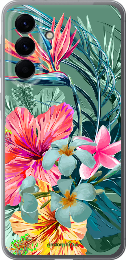 Силиконовый чехол Тропические цветы v1 для Samsung Galaxy A56 - 4667u-3882 изображение 