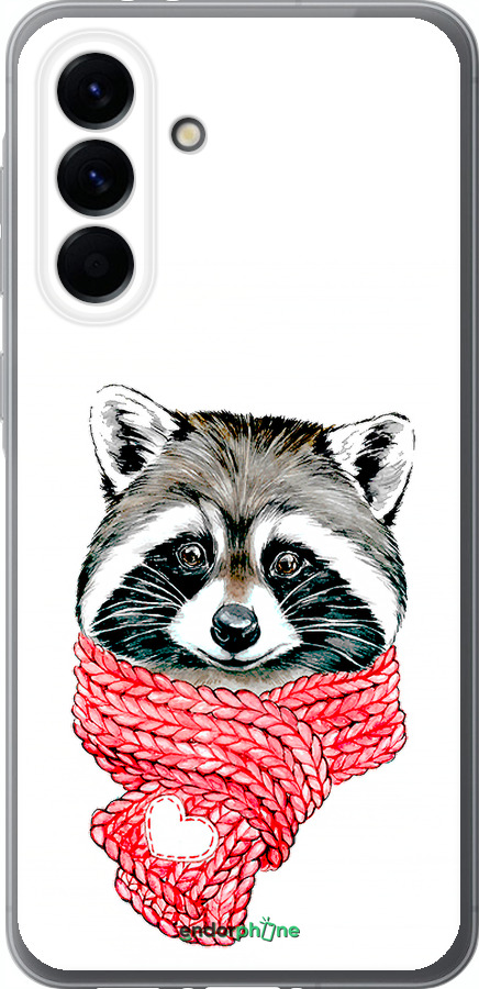 Силиконовый чехол Енот в шарфе для Samsung Galaxy A56 - 4688u-3882 изображение 