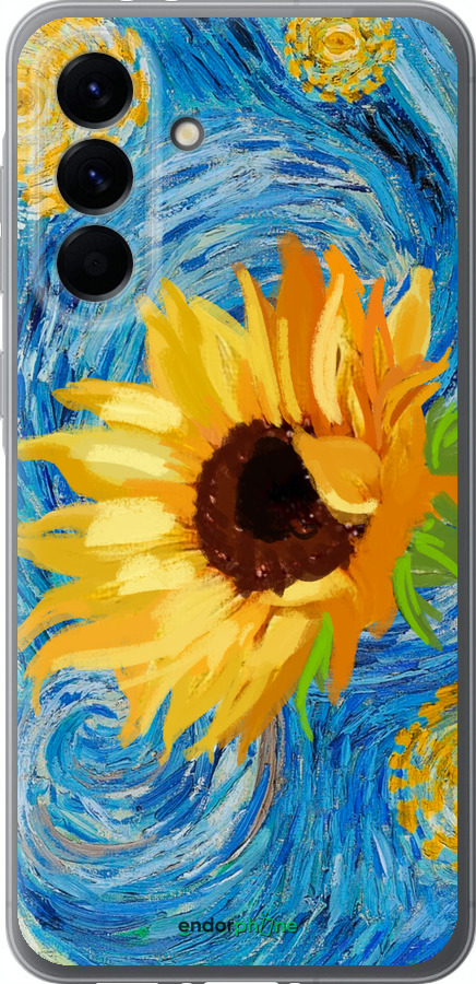 Силиконовый чехол Цветы желто-голубые для Samsung Galaxy A56 - 5308u-3882 изображение 