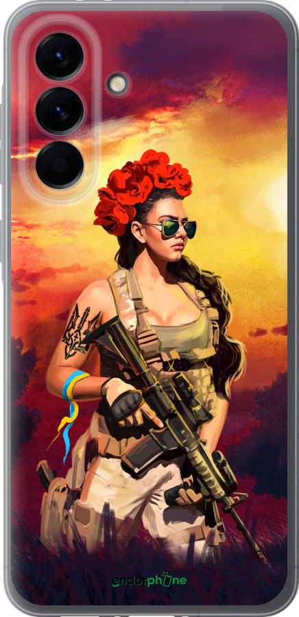 Силиконовый чехол Украинка с оружием для Samsung Galaxy A56 - 5316u-3882 изображение 