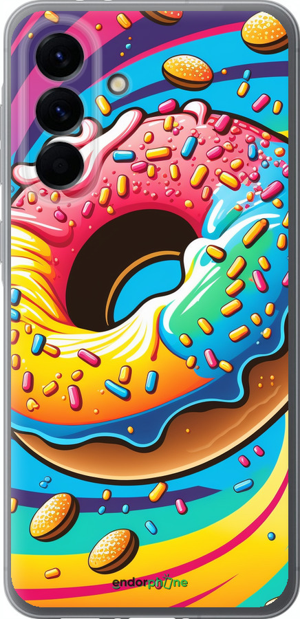 Силиконовый чехол Пончик радуга для Samsung Galaxy A56 - 5584u-3882 изображение 