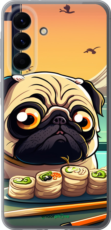 Силиконовый чехол Мопс и суши для Samsung Galaxy A56 - 5588u-3882 изображение 