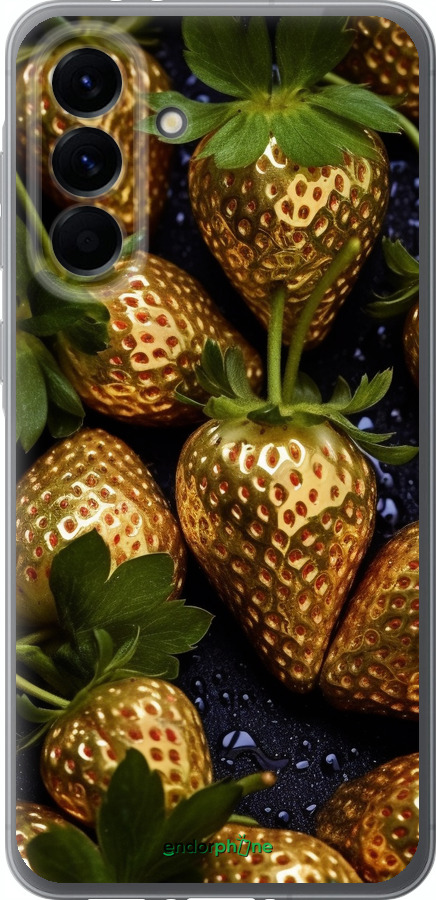 Силиконовый чехол Золотая клубника для Samsung Galaxy A56 - 5637u-3882 изображение 