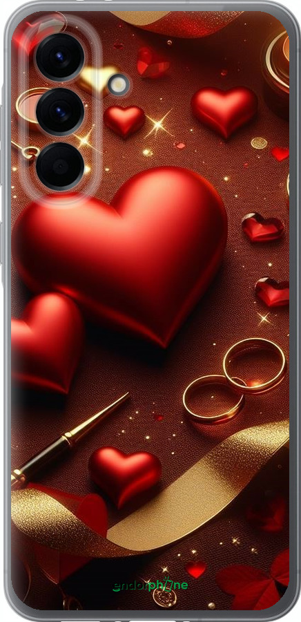 Силиконовый чехол Сердечки v3 для Samsung Galaxy A56 - 5833u-3882 изображение 