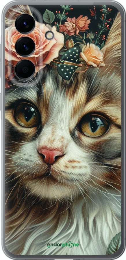 Силиконовый чехол Cats and flowers для Samsung Galaxy A56 - 6069u-3882 изображение 