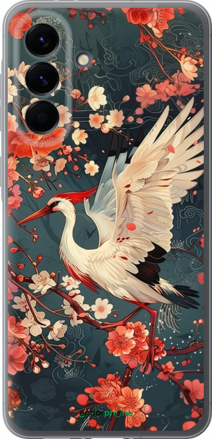 Силіконовий чехол Сакура та лелека для Samsung Galaxy A56 - 6108u-3882 изображение 