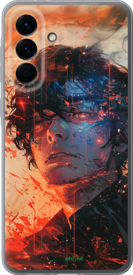 Силиконовый чехол Лицо в пламени для Samsung Galaxy A56 - 6127u-3882 изображение 