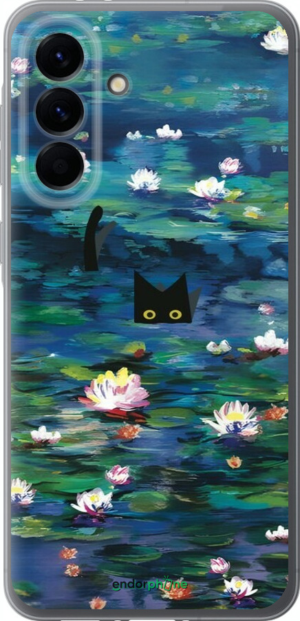 Силиконовый чехол із зображенням водяних лілій та кішок для Samsung Galaxy A56 - 6257u-3882 изображение 