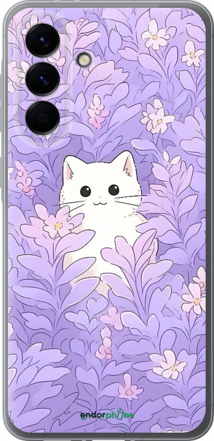 Силиконовый чехол Котик в цветах для Samsung Galaxy A56 - 6390u-3882 изображение 