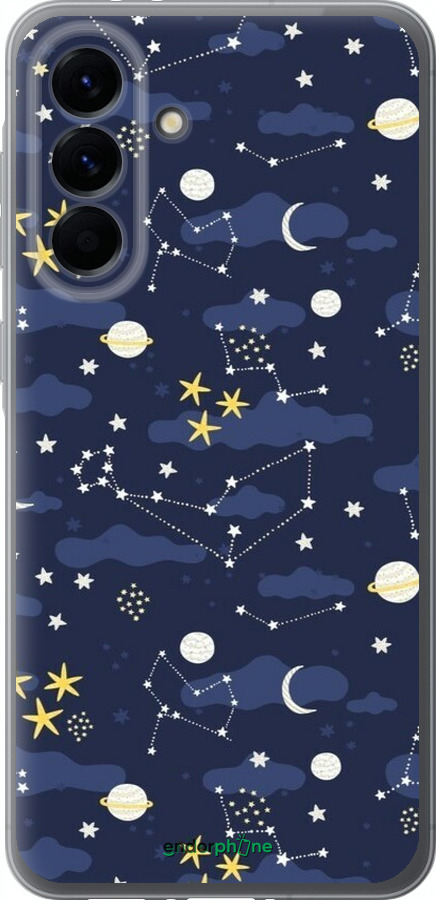 Силиконовый чехол Астрономический узор. Милый дизайн мультяшной вселенной для Samsung Galaxy A56 - 6446u-3882 изображение 