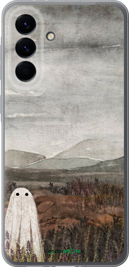 Силиконовый чехол Одинокий призрак на фоне гор для Samsung Galaxy A56 - 6486u-3882 изображение 