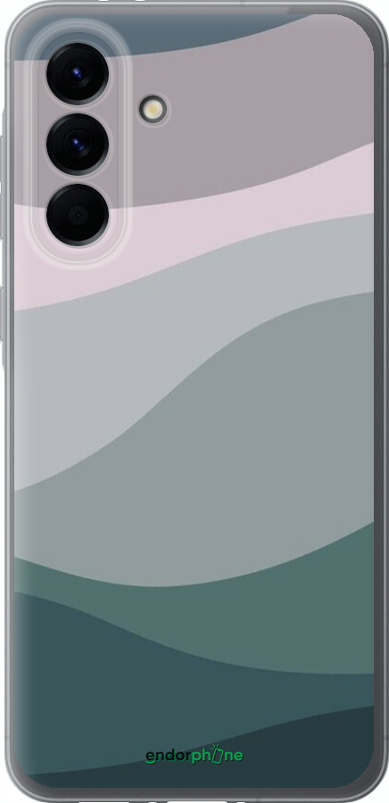 Силиконовый чехол С фиолетовым и бирюзовым ретро-стилем и волнами для Samsung Galaxy A56 - 6533u-3882 изображение 