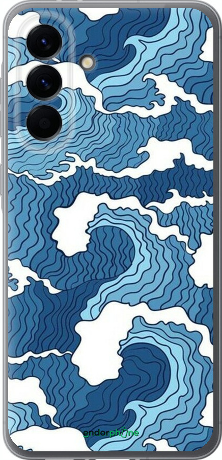 Силиконовый чехол Абстрактный рисунок морских волн для Samsung Galaxy A56 - 6538u-3882 изображение 