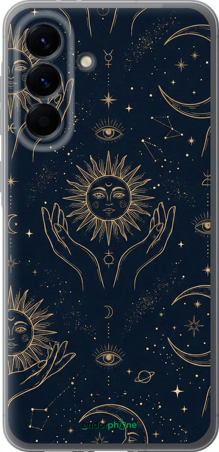 Силіконовий чехол Celestial Harmony: Sun & Moon Gold Mystic Pattern для Samsung Galaxy A56 - 6778u-3882 изображение 