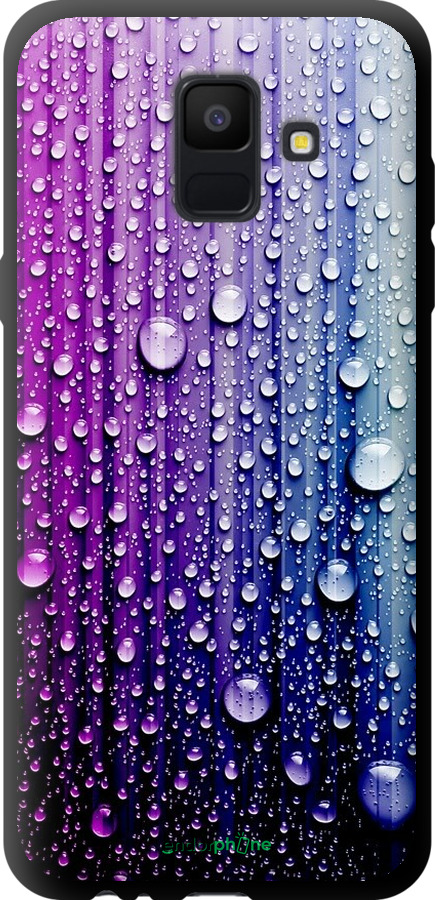 

TPU чорний чохол "Краплини води" для Samsung Galaxy A6 2018, Синій