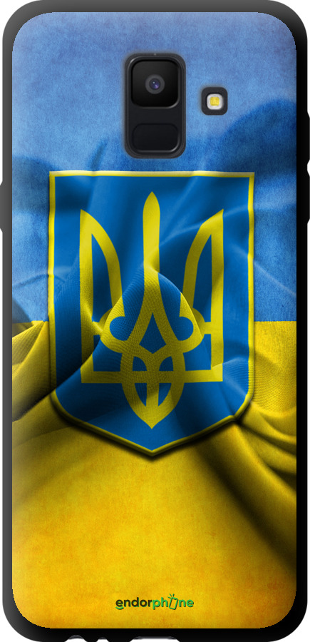 

TPU чорний чохол "Прапор та герб України" для Samsung Galaxy A6 2018, Блакитний