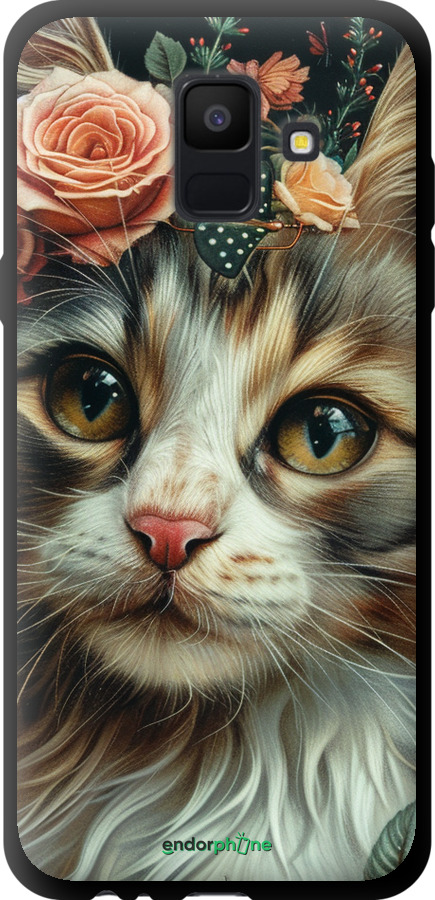 TPU чехол Cats and flowers для Samsung Galaxy A6 2018 - 6069b-1480 изображение 