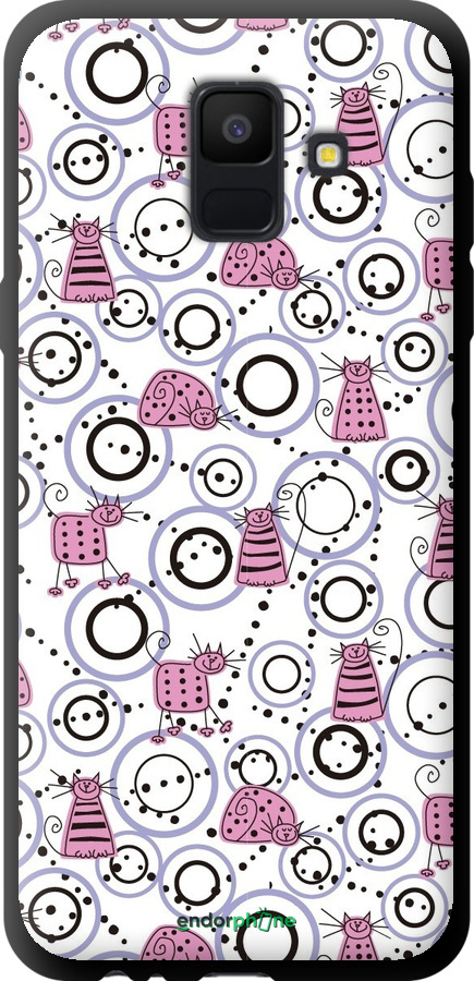 TPU чехол Кумедні коти для Samsung Galaxy A6 2018 - 907b-1480 изображение 