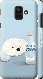 3D пластиковый матовый чехол Пес водка для Samsung Galaxy A6 2018 - 6368m-1480 изображение 