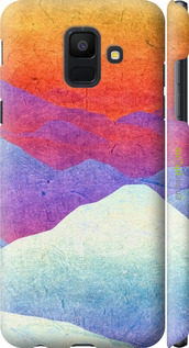 3D пластиковий матовий чехол Гірський захід сонця для Samsung Galaxy A6 2018 - 6479m-1480 изображение 