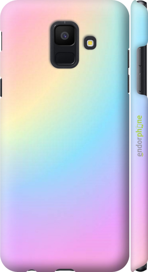 

3D пластиковий матовий чохол "Веселка 2" для Samsung Galaxy A6 2018, Рожевий
