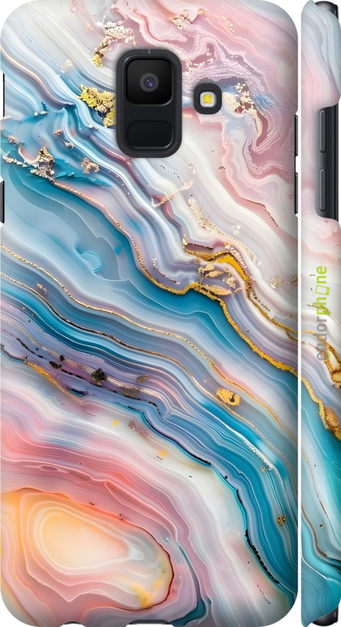 3D пластиковый матовый чехол Мрамор красивый для Samsung Galaxy A6 2018 - 6376m-1480 изображение 