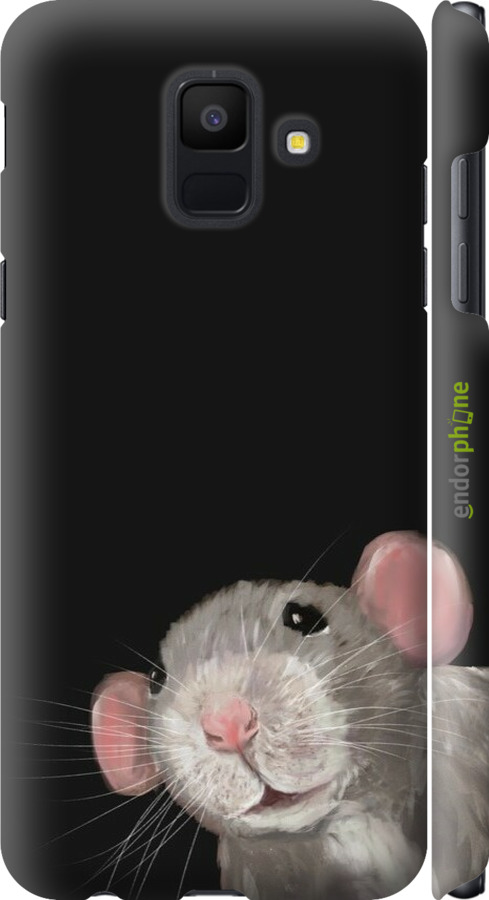 3D пластиковый матовый чехол The Peeking Rat для Samsung Galaxy A6 2018 - 6442m-1480 изображение 