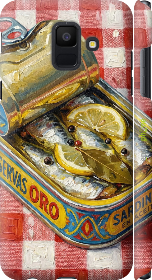 3D пластиковый матовый чехол Vintage Sardine Tin Phone для Samsung Galaxy A6 2018 - 6772m-1480 изображение 