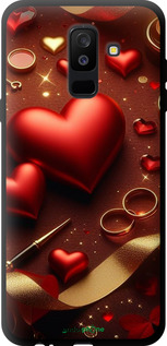 TPU чехол Сердечки v3 для Samsung Galaxy A6 Plus 2018 - 5833b-1495 изображение 