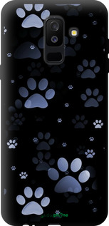 TPU чехол С синими отпечатками лап для Samsung Galaxy A6 Plus 2018 - 6441b-1495 изображение 