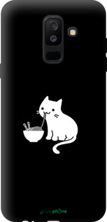 TPU чехол С милым котом на черном фоне для Samsung Galaxy A6 Plus 2018 - 6528b-1495 изображение 