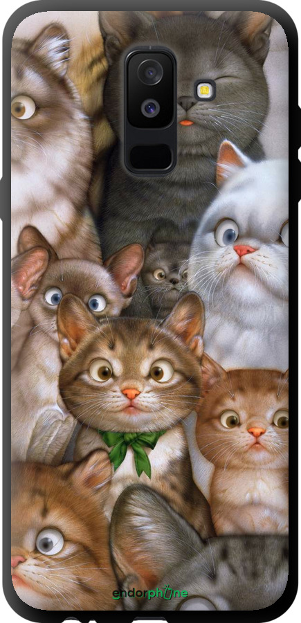

TPU чорний чохол "Коти" для Samsung Galaxy A6 Plus 2018