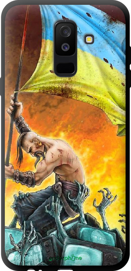 

TPU чорний чохол "Сильна Україна" для Samsung Galaxy A6 Plus 2018, Синій
