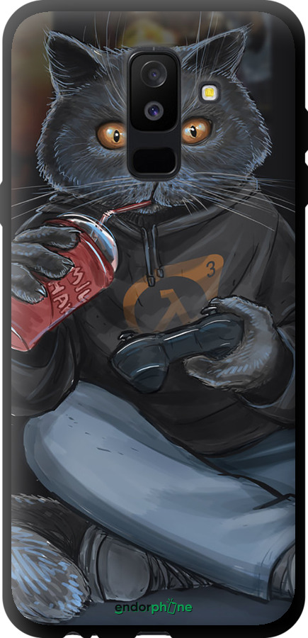 

TPU чохол "gamer cat" для Samsung Galaxy A6 Plus 2018, Помаранчевий