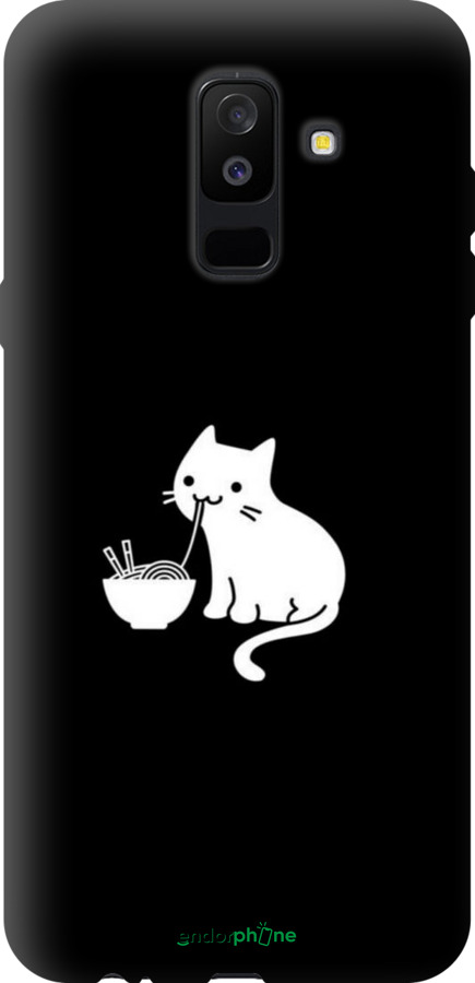 TPU чехол С милым котом на черном фоне для Samsung Galaxy A6 Plus 2018 - 6528b-1495 изображение 