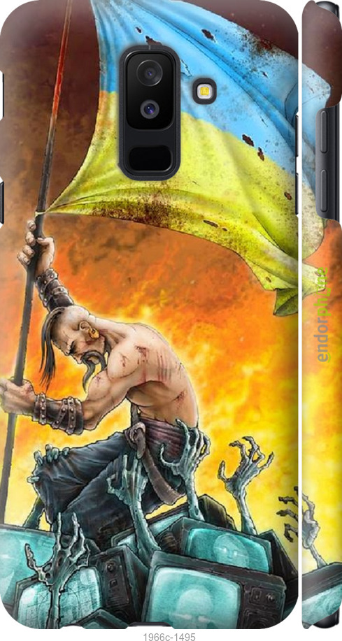 

3D пластиковий матовий чохол "Сильна Україна" для Samsung Galaxy A6 Plus 2018, Синій