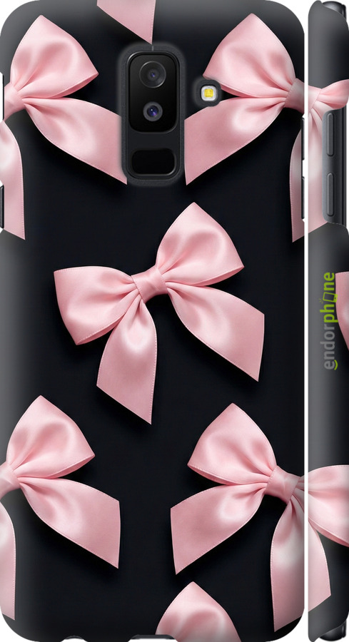 3D пластиковый матовый чехол Coquette Ribbons Dark Coquette для Samsung Galaxy A6 Plus 2018 - 6767m-1495 изображение 