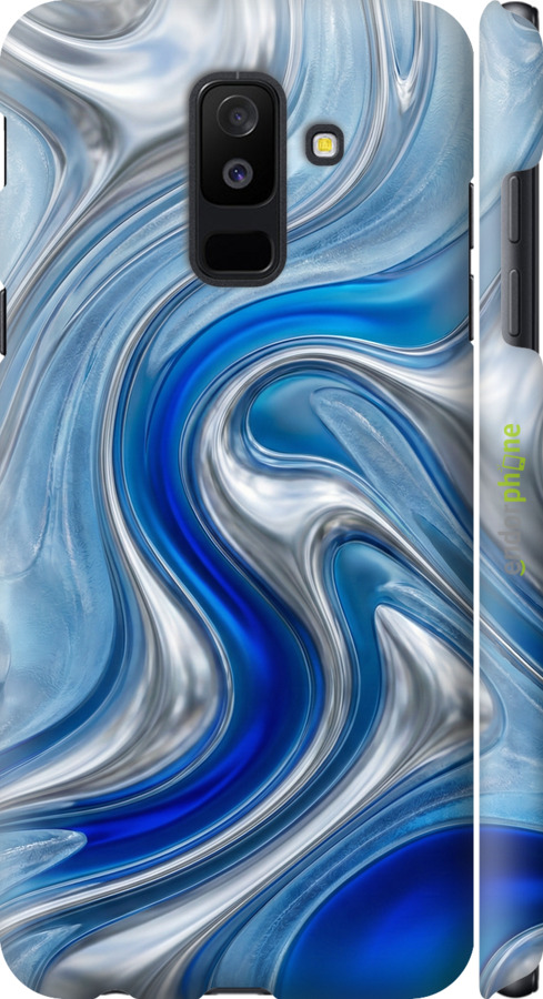 3D пластиковый матовый чехол Liquid Chrome для Samsung Galaxy A6 Plus 2018 - 6781m-1495 изображение 