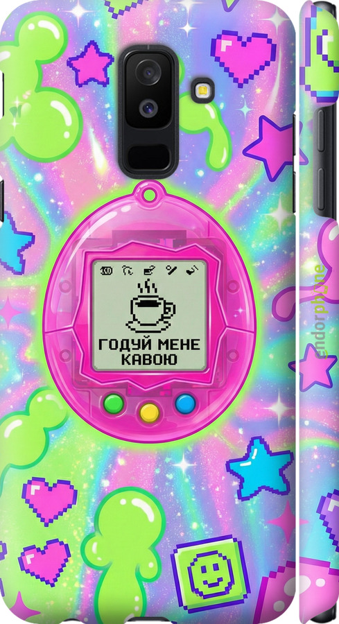 3D пластиковий матовий чехол Y2K Aesthetic Retro Pet: Годуй мене кавою для Samsung Galaxy A6 Plus 2018 - 6784m-1495 изображение 