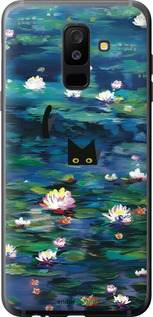 2D пластиковый чехол із зображенням водяних лілій та кішок для Samsung Galaxy A6 Plus 2018 - 6257t-1495 изображение 