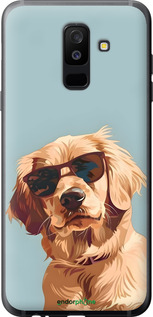 Силиконовый чехол Пес в очках для Samsung Galaxy A6 Plus 2018 - 6381u-1495 изображение 