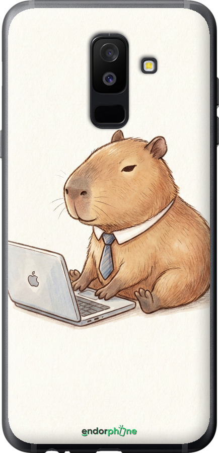 Силіконовий чехол Funny Capybara CEO Working для Samsung Galaxy A6 Plus 2018 - 6777u-1495 изображение 