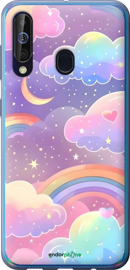 Силиконовый чехол Облака и радуга для Samsung Galaxy A60 2019 A606F - 6312u-1699 изображение 